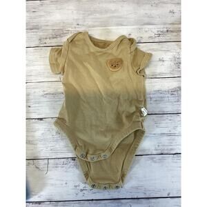 Baby Bear Patch Short Sleeve Bodysuit Onesie 1–3 Months Organic Cotton